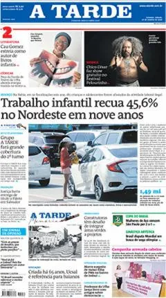 Capa do jornal Jornal A Tarde de 17/10/2026