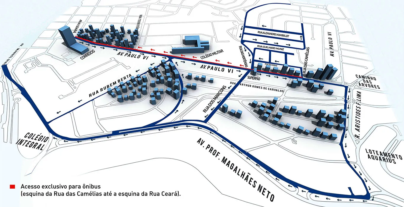 Imagem ilustrativa da imagem Mudança na avenida Paulo VI é prevista para este sábado