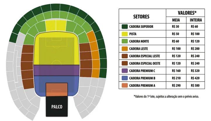 Imagem ilustrativa da imagem Arena divulga mapa de setores para show de Elton John em SSA