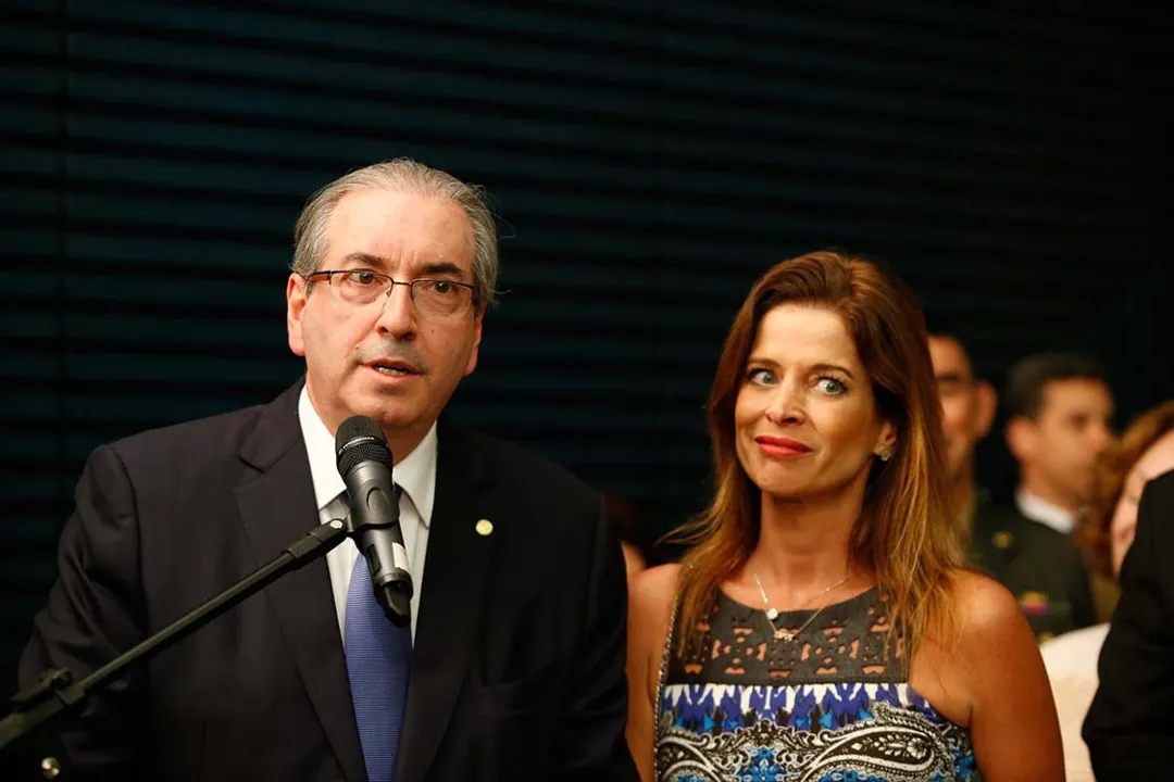 Eduardo Cunha (PMDB-RJ) ao lado da esposa, a jornalista Cláudia Cruz