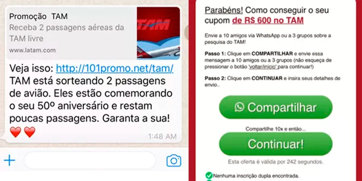Promoção de passagem aérea é falsa e não deve ser compartilhada