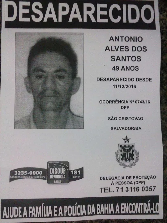 O último contato com o pedreiro foi às 8h da manhã do domingo