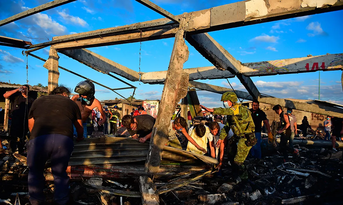 Explosão ocorreu no mercado de San Pablito, em Tultepec