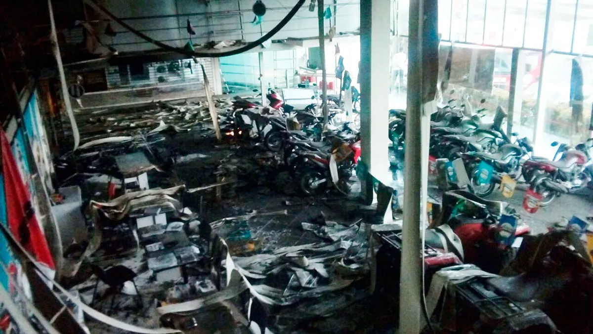 Cerca de 86 motos foram danificadas no incêndio