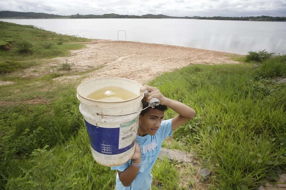 Jinaelson Nascimento na Barragem Joanes II, em Camaçari