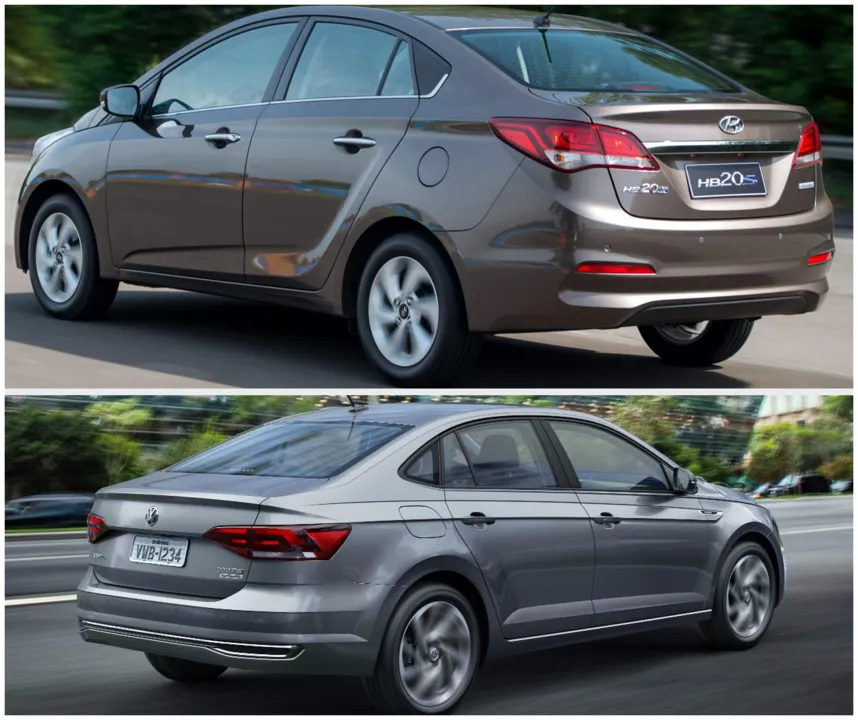 Volkswagen Virtus 200 Tsi e o Hyundai HB20 s 1.6, são opções que se encontram na faixa intermediária dos três volumes