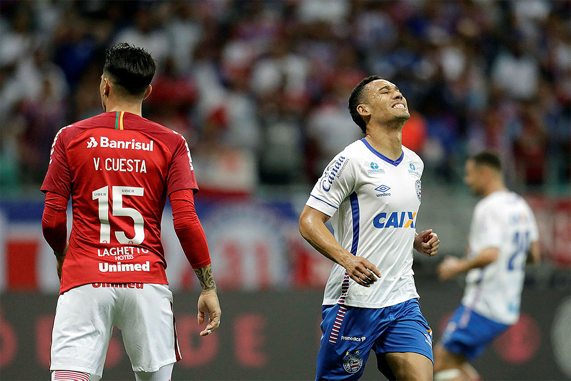 Bahia vacila e perde invencibilidade para o Internacional no Brasileirão