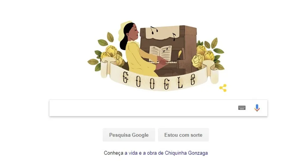 Chiquinha Gonzaga é homenageada por doodle do Google