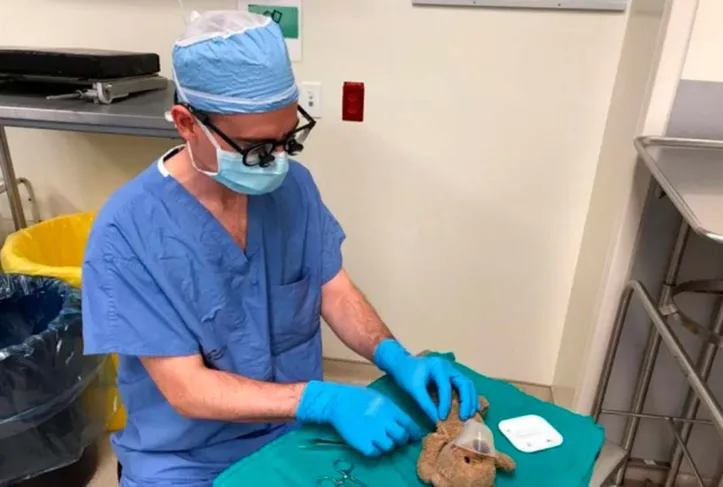 Imagem ilustrativa da imagem Médico 'opera' ursinho para agradar paciente de 8 anos e imagem viraliza