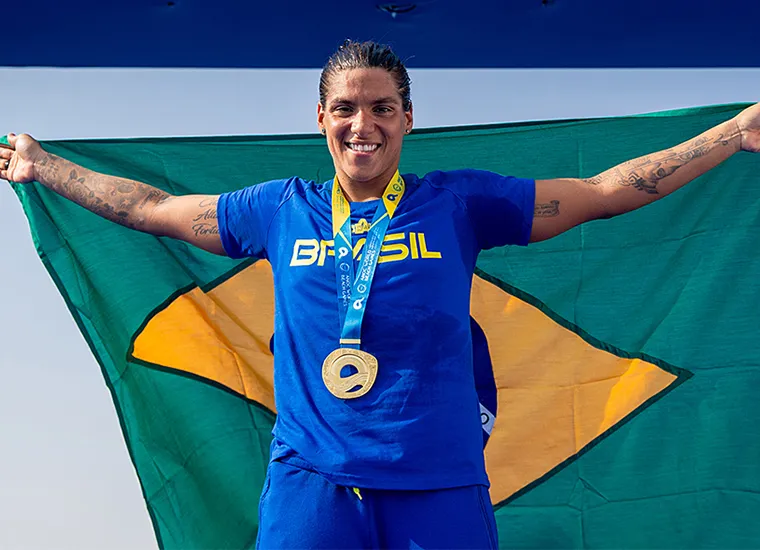 Foi a primeira medalha de ouro da baiana na competição