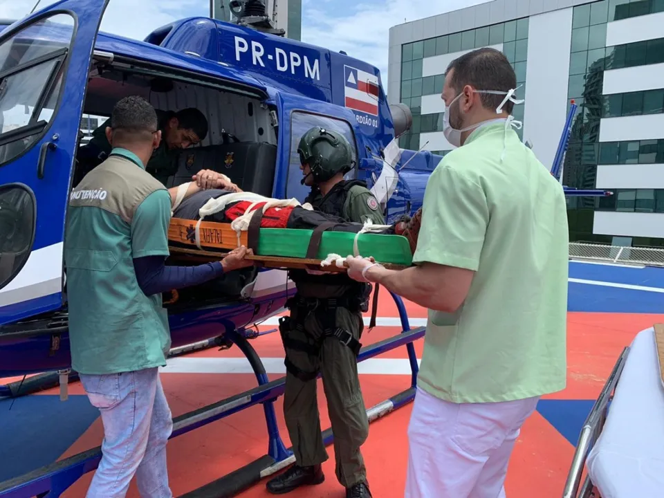 O paraquedista foi socorrido pelo Grupamento Aéreo da Polícia Militar (Graer) | Foto: Divulgação | SSP