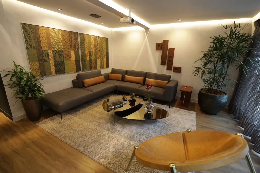 Lounge Receptivo, das arquitetas Daiana Fernandes e Lorena Damásio