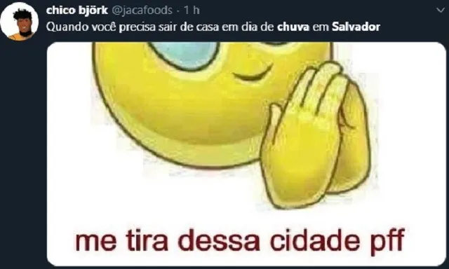 Internautas divulgam memes que ironizam chuva em Salvador