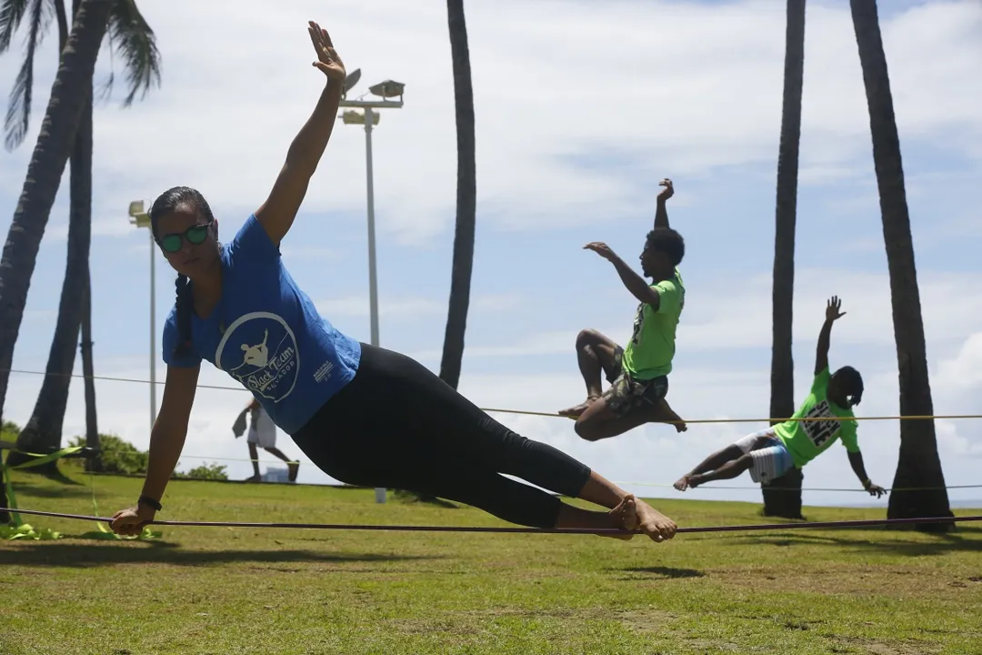 Cristo da Barra é um dos pontos que costumam atrais os praticantes do Slackline | Foto: Rafael Martins | Ag. A TARDE