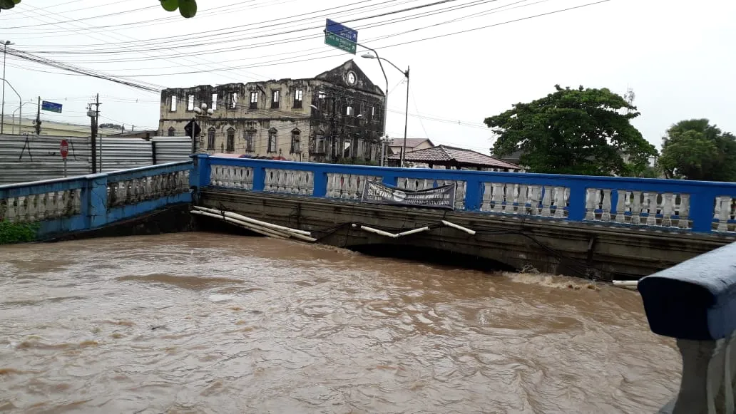 Nível do Rio Subaé foi elevado pelas chuvas | Foto: Cidadão Repórter | Via WhatsApp