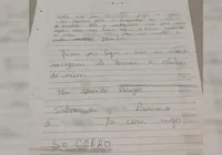Jovem que era agredida pelo ex pede socorro em carta entregue a leiteiro