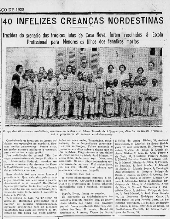 Edição de março de 1938 traz foto de 40 órfãos | Fotos: Arquivo A TARDE | Cedoc