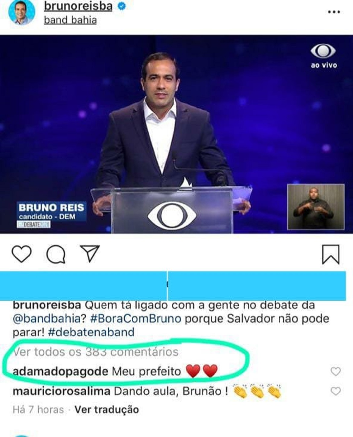 Imagem ilustrativa da imagem Cantora do jingle de Major Denice causa polêmica após comentar “meu prefeito” em post de Bruno Reis