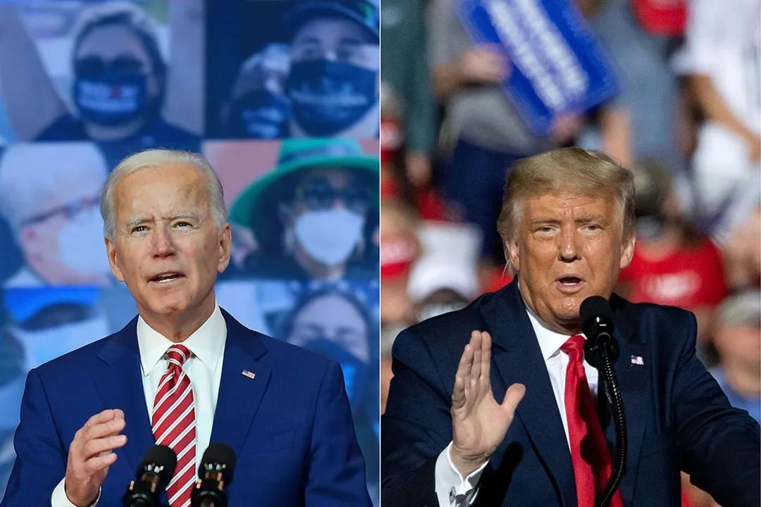 Biden critica as declarações sem provas de Trump de que as eleições foram fraudadas | Fotos: Saul Loeb e Angela Weiss | AFP