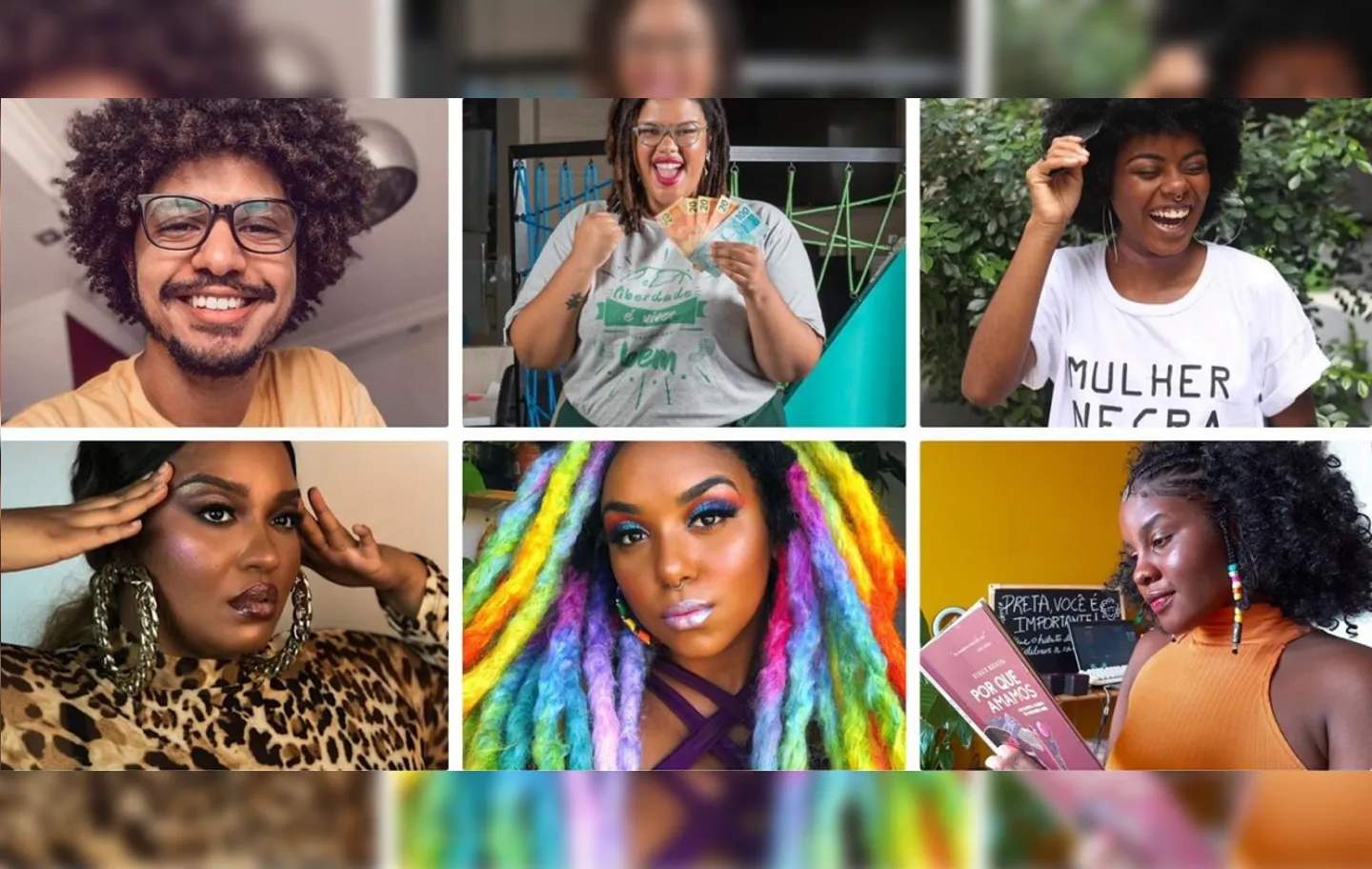 Apenas oito dos 100 maiores canais do YouTube são pertencentes à pessoas negras. Quando se fala em influenciadores negros nordestinos e baianos, a visibilidade diminui ainda mais | Fotos: Reprodução | Instagram
