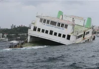 Mergulhadores já podem visualizar ferry afundado na Baía de Todos-os-Santos