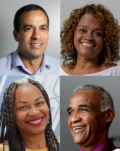 Bruno, Denice, Olívia e Isidório, os atores em Salvador | Foto: Raul Spinassé, Jonas Santos, Shirley Stolze e Adilton Venegeroles