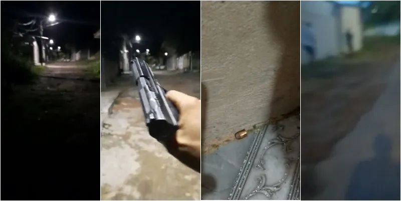Criminosos circulam pelo bairro e filmam confrontos e provocações a rivais | Foto: Reprodução | WhatsApp