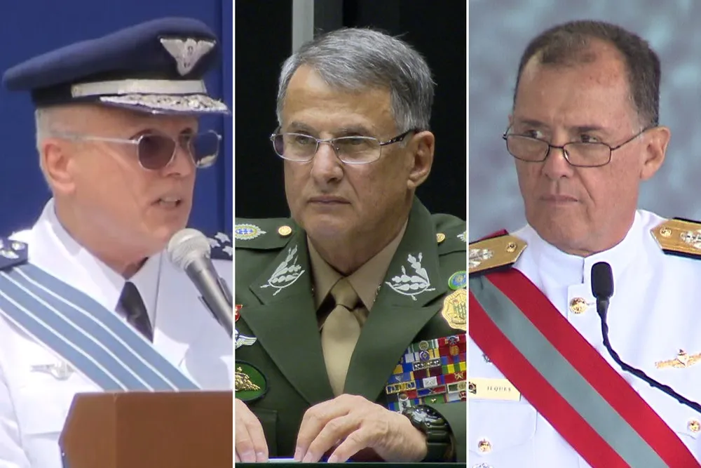A intenção dos três comandantes é deixar claro que não darão um passo que possa contrariar a Constituição. Foto: Acervo TV GLOBO