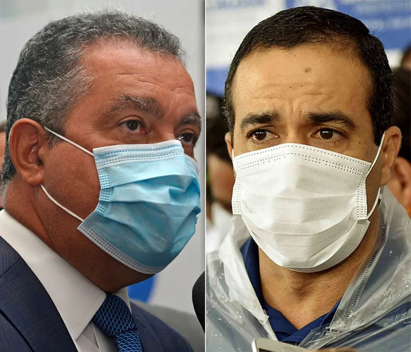 Rui e Bruno criticaram o posicionamento de governantes que têm prometido acelerar a vacinação "sem base" | Foto: Shirley Stolze | Ag. A TARDE e Valter Pontes | Secom