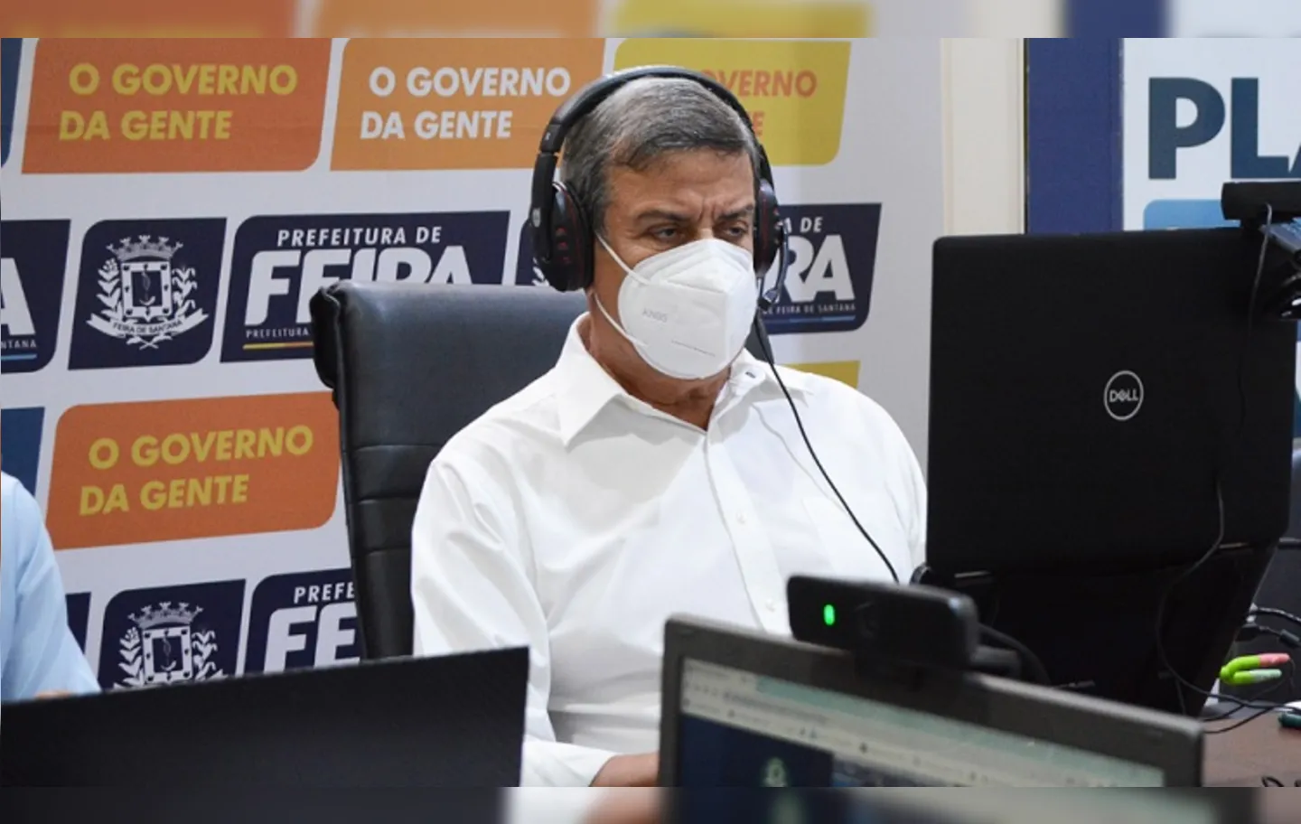 Prefeito Colbert Martins falou sobre situação da pandemia no município em coletiva / Foto: Jorge Magalhães | PMFS