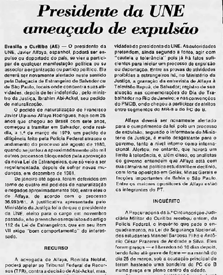 Imagem ilustrativa da imagem Perseguição a Javier Alfaya é alerta sobre os riscos do autoritarismo de Estado