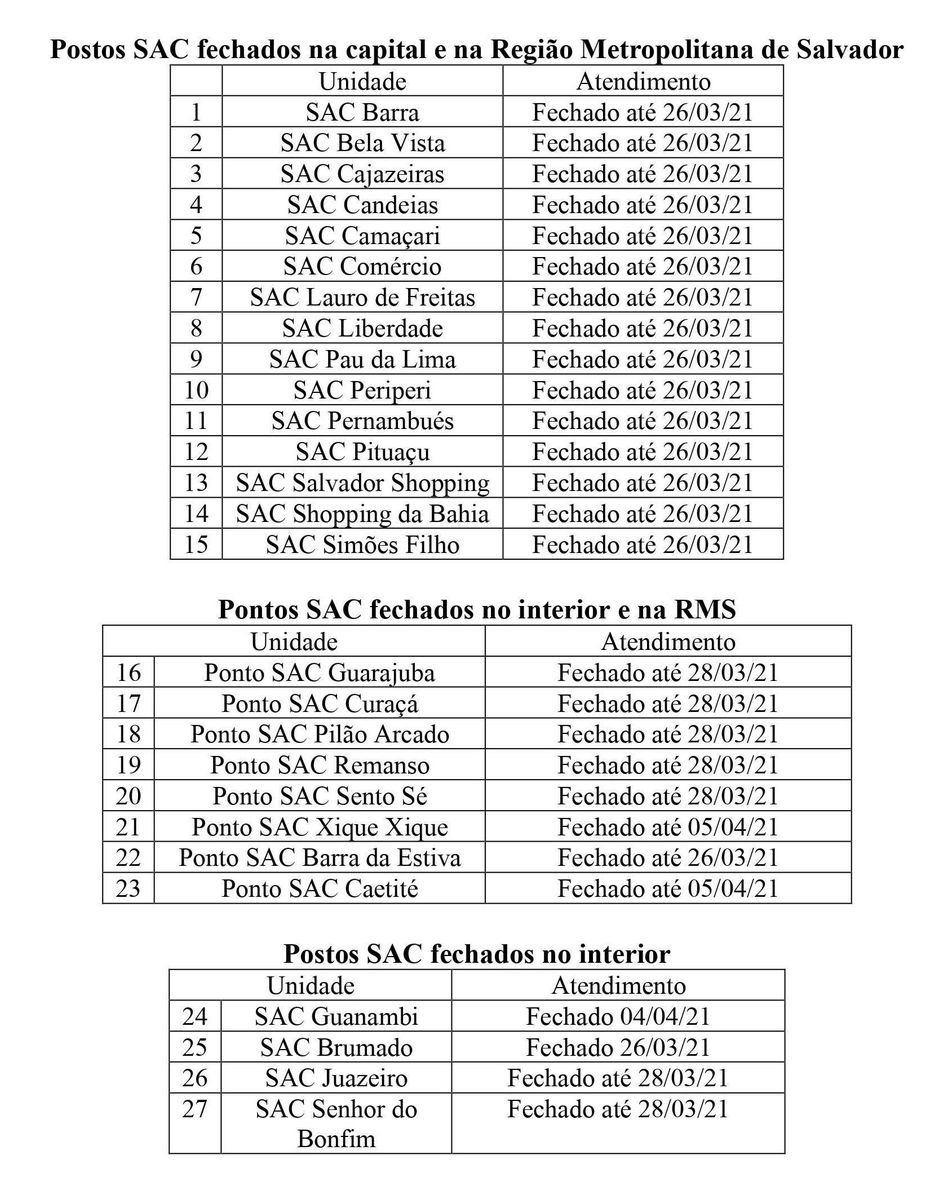 Imagem ilustrativa da imagem Governo suspende funcionamento de quatro unidades da Rede SAC