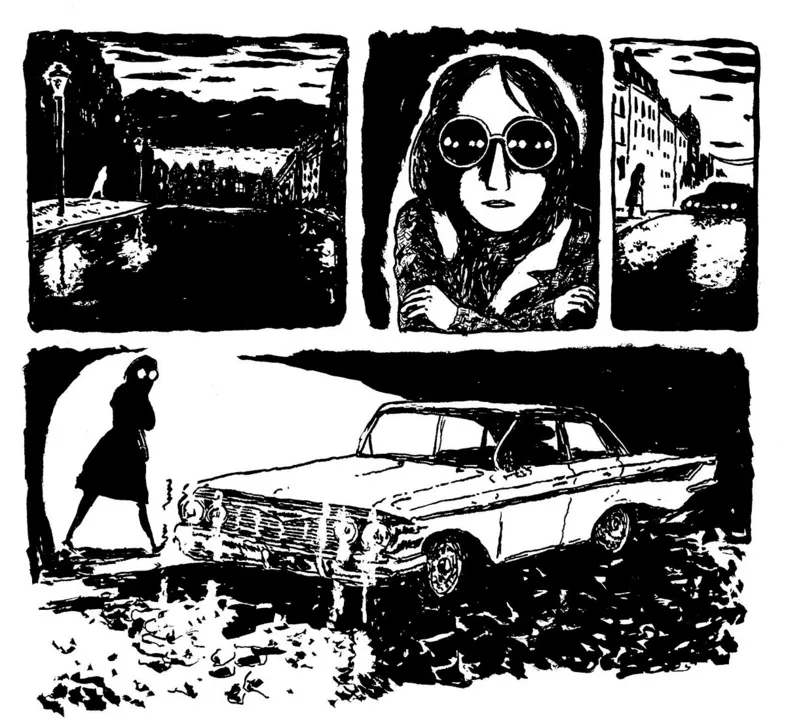 O belo traço P&B à mão livre de Matthias Picard, a serviço de contar a história de Jeanine, pioneira prostituta ativista feminista francesa | Foto: Arte: Matthias Picard | Divulgação Veneta