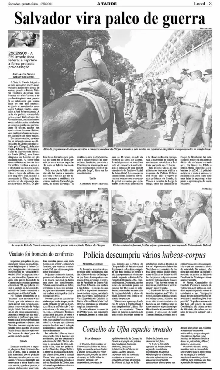 Imagem ilustrativa da imagem Repressão a estudantes em invasão do campus da Ufba completa 20 anos