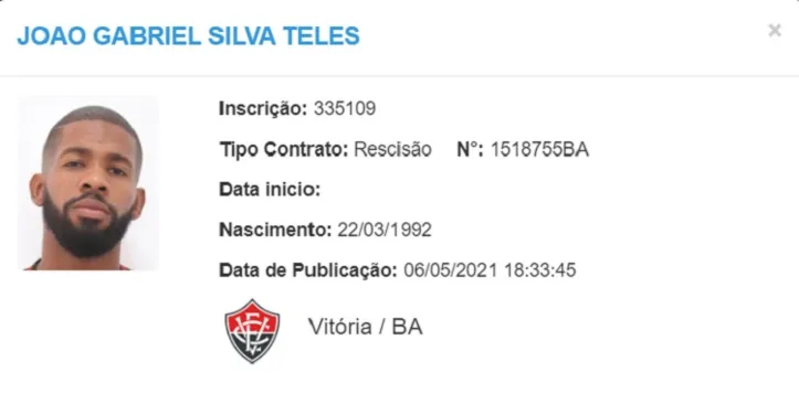 Imagem ilustrativa da imagem João Gabriel tem rescisão publicada no BID e pode assinar com outro clube