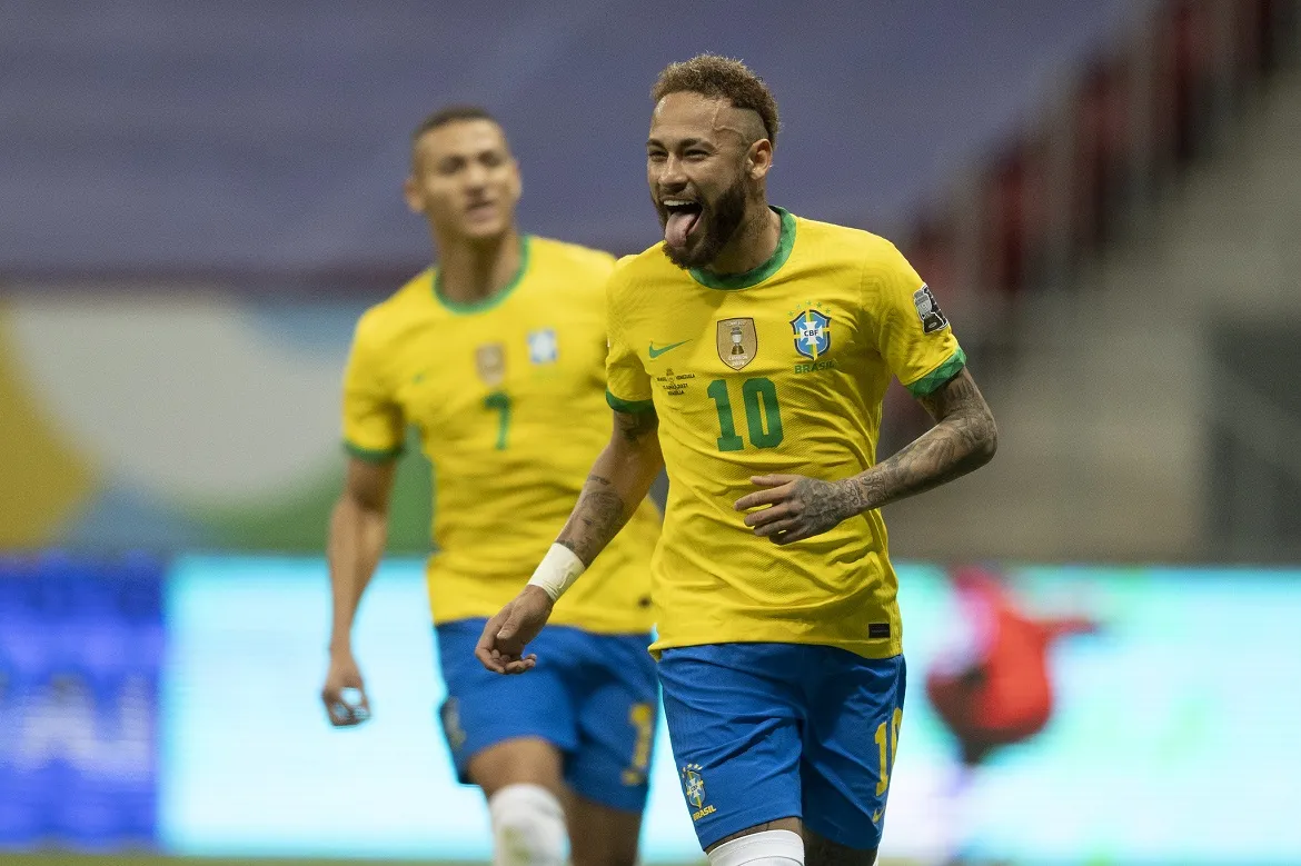 Marquinhos, Neymar (foto) e Gabigol foram os autores dos gols brasileiros | Foto: Lucas Figueiredo | CBF