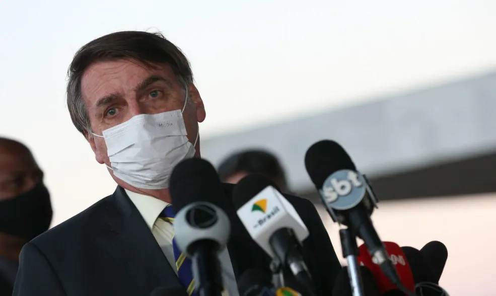 Jair Bolsonaro em coletiva de imprensa