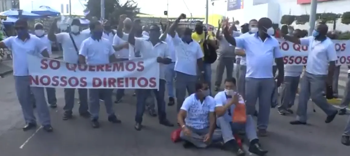 Manifestação gerou complicações no trânsito na região do Shopping da Bahia | Foto: Reprodução | TV Bahia