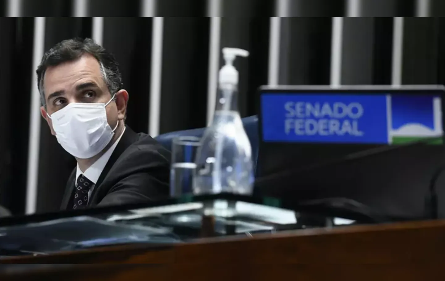 Em pronunciamento, presidente do Senado não citou Jair Bolsonaro | Foto: Marcelo Camargo I Agência Brasil