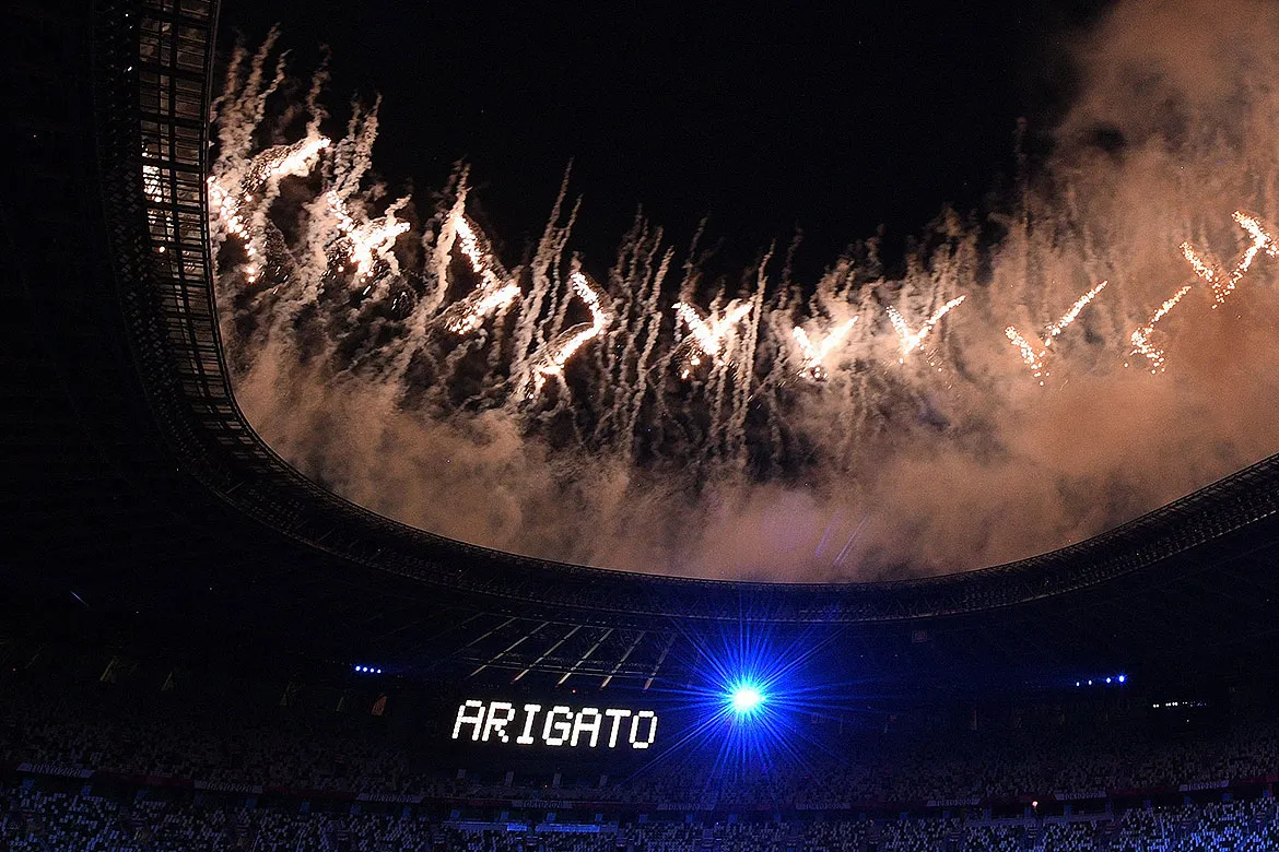 O último capítulo dos Jogos de Tóquio-2020 teve momentos de celebração e reconhecimento aos 16 dias de competições | Foto: Oli Scarff | AFP