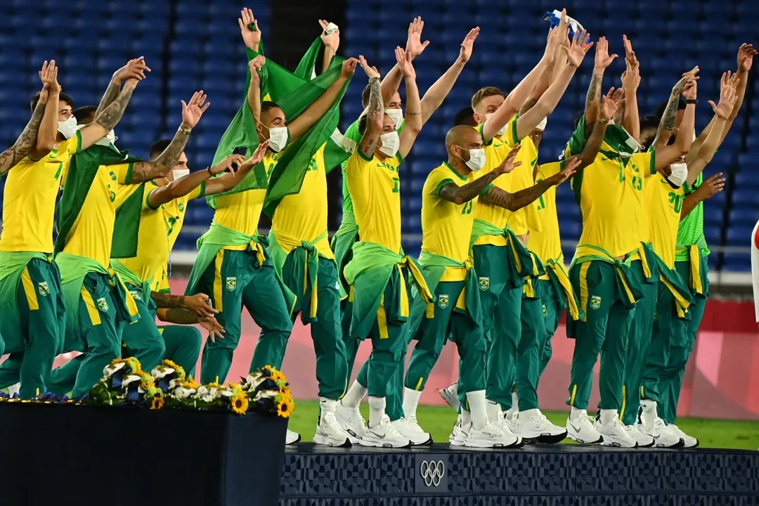 Brasil conquista o segundo ouro olímpico no futebol| Foto: Loic Venance | AFP