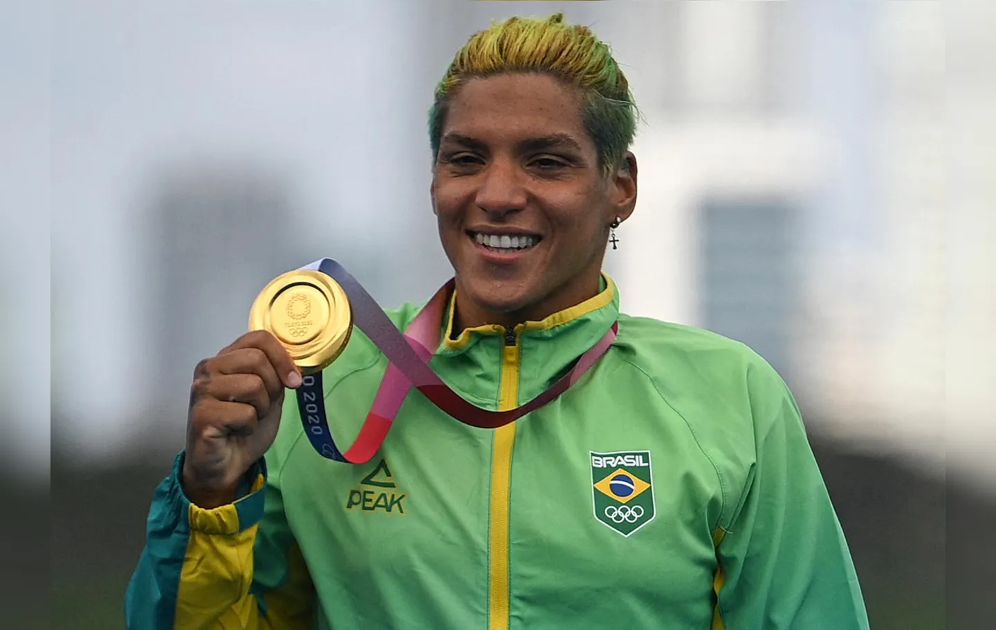 Ana Marcela foi a vencedora do ouro na maratona aquática de 10 km | Foto: Oli Scarff | AFP