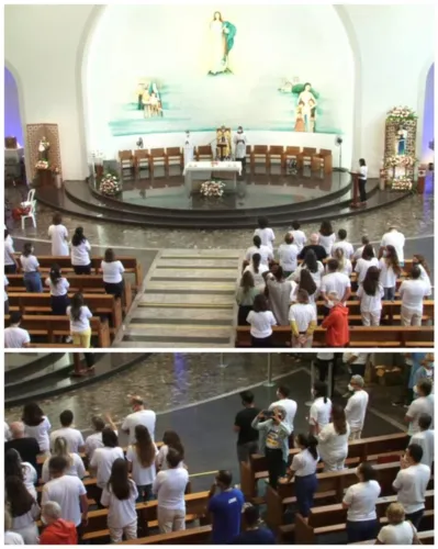 Missa em homenagem aos 03 meses de morte do ator Paulo Gustavo está ocorrendo no Santuário Santa Dulce dos Pobres, em Salvador.