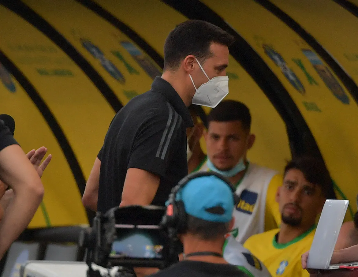 Lionel Scaloni, técnico da seleção argentina. "É preciso repensar muitas coisa" | Foto: Nelson Almeida | AFP