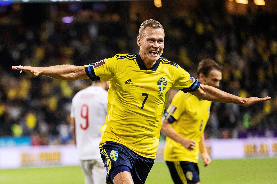 A Suécia lidera a chave com nove unidades em três partidas | Foto: Nils Petter Nslsson | AFP