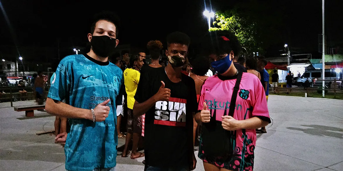 Os MCs Cardy, Shaft e Mahina são organizadores das batalhas Nova Era e Zeferina | Foto: Eduardo Machado | Ag. Mural | 4.9.21