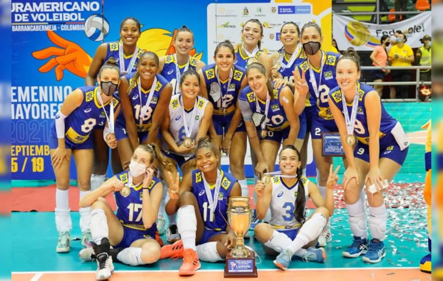A seleção brasileira feminina ficou com título pela 22ª vez | Foto: Divulgação | Inderbarranca