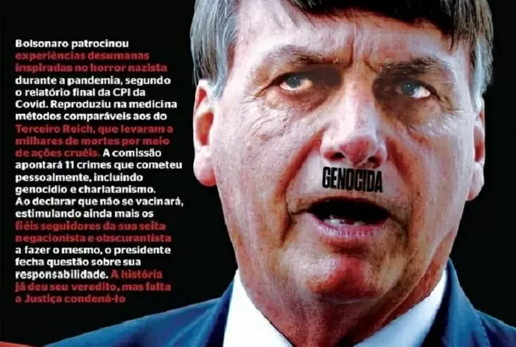 Revista comparou ações de Bolsonaro na pandemia com as de nazistas | Foto: Reprodução