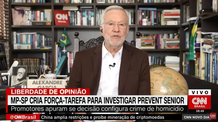 O jornalista questionou a eficácia da vacina contra a Covid-19 I Foto: Reprodução I CNN Brasil