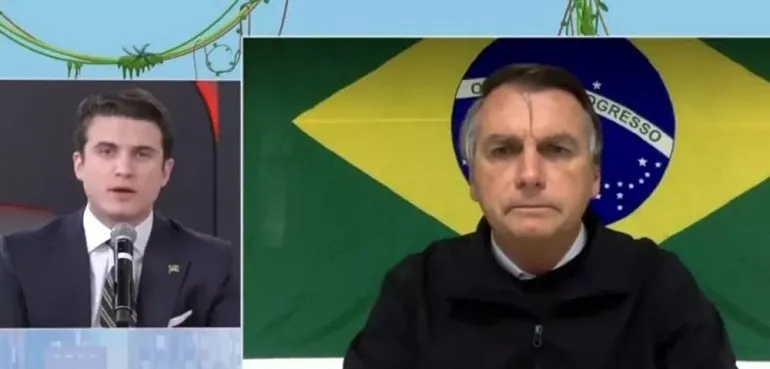 André Marinho fez pergunta ao presidente sobre "rachadinha" | Foto: Reprodução | Twitter